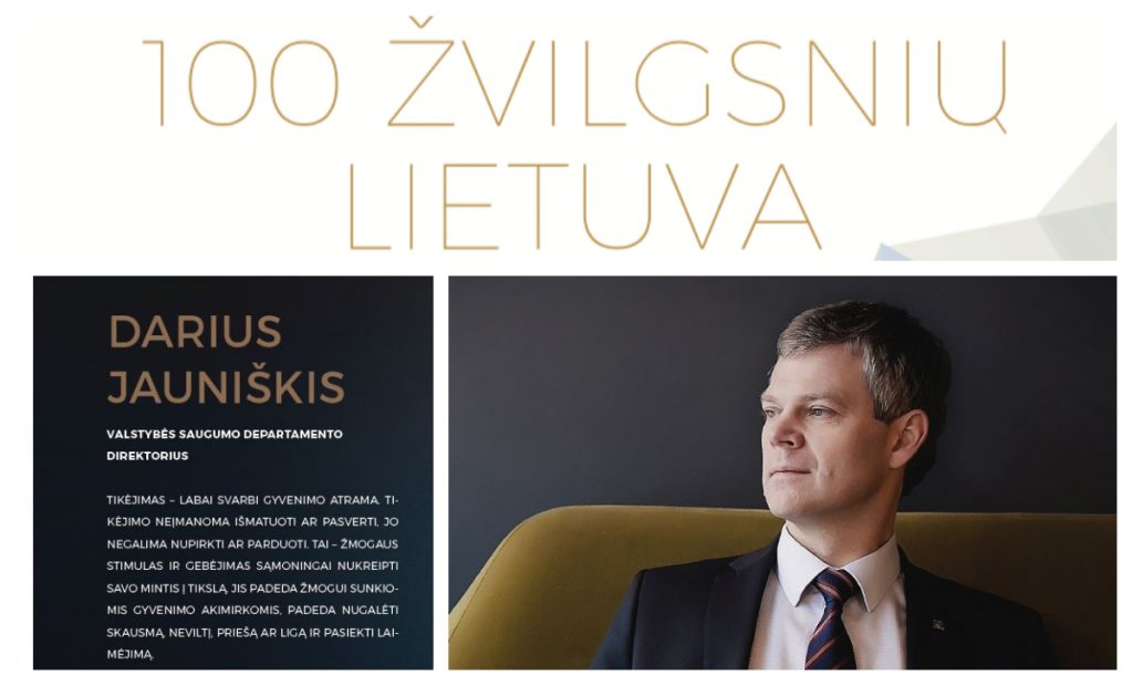 100-mečio leidinyje – ir VSD direktoriaus Dariaus Jauniškio mintys